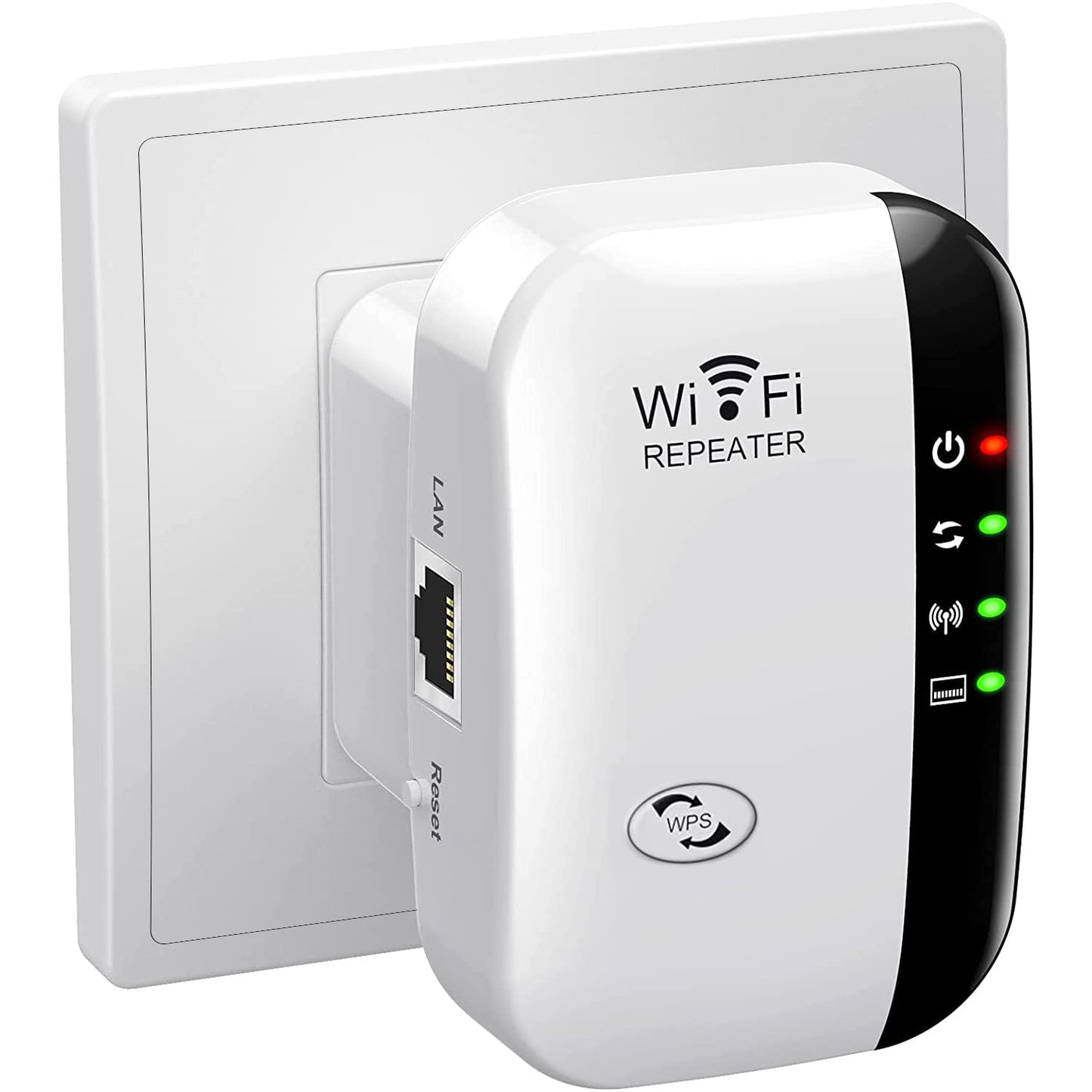 WiFi Extender Booster – WLAN Repeater bis 5000 sq.ft, AP-Modus, Ethernet-Port, 1-Tasten-Setup