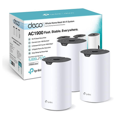 TP-Link Deco S1900 Mesh WLAN Set – AC1900 Dual-Band, 3× Gigabit LAN, 3er-Pack, HomeCare
