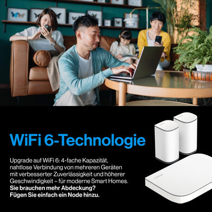 Linksys Velop Micro 6 Wi-Fi 6 Mesh-System – Dual-Band, bis 3 Gbit/s, 465 m² Abdeckung, 3er Pack